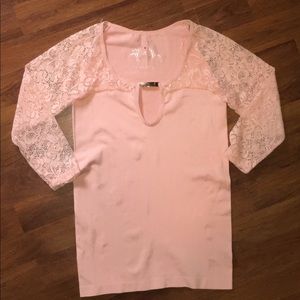 Pink lace blouse